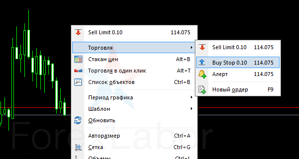 Как на Форексе выставить отложенный ордер в терминале
