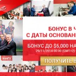 100% Бонус в честь юбилея IronFX Global